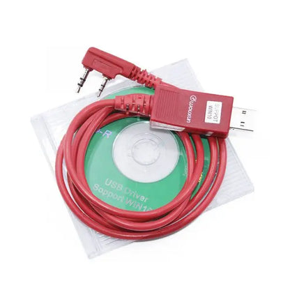 WOUXUN USB Programming Cable & CD for KGD1P KG8D KG9D TYT KENWODD BAOFENG Ham Radio Program PC Data Line Accessory