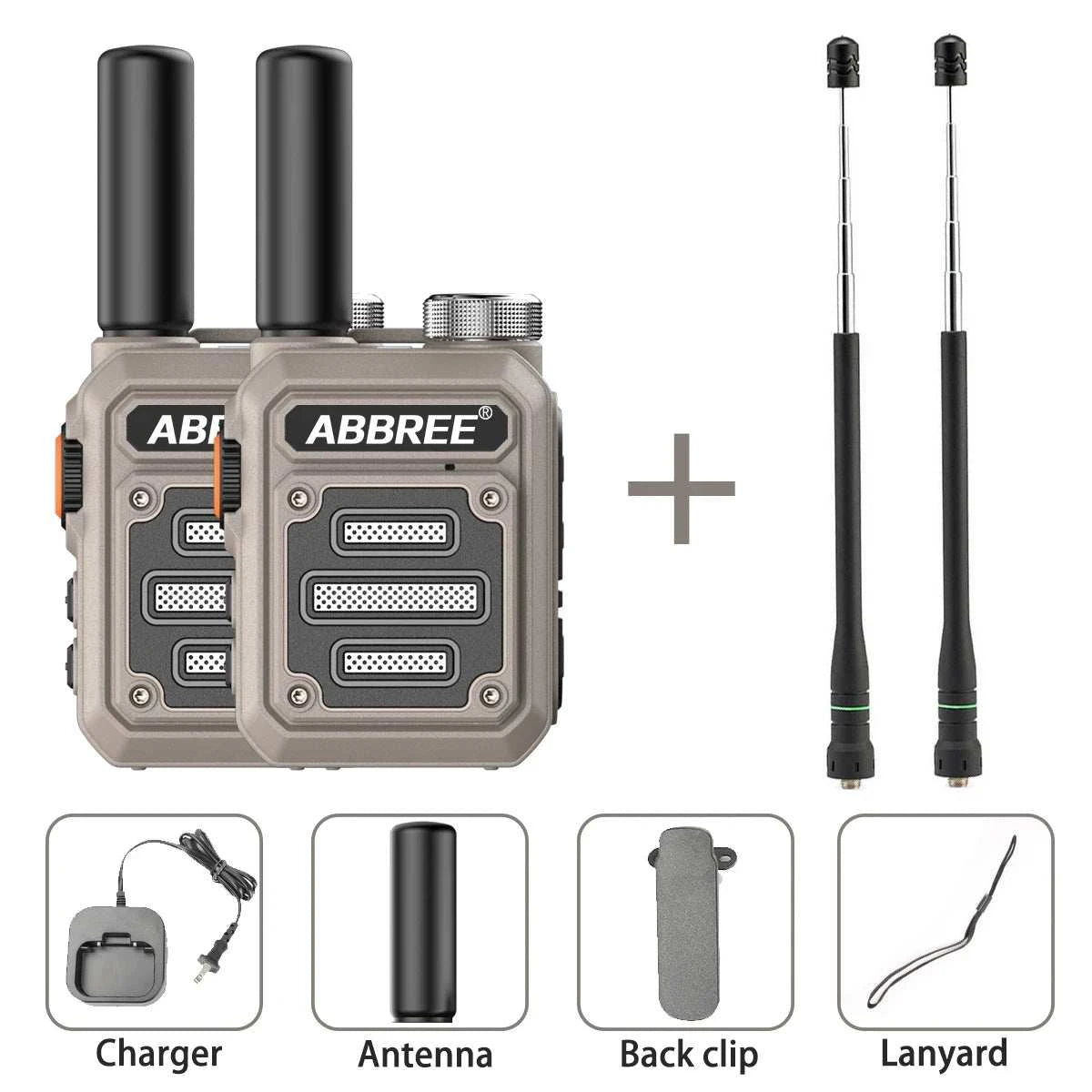 2pcs ABBREE AR-63 Mini Walkie Talkie Wireless Copy Frequency VOX SOS MHam Radios