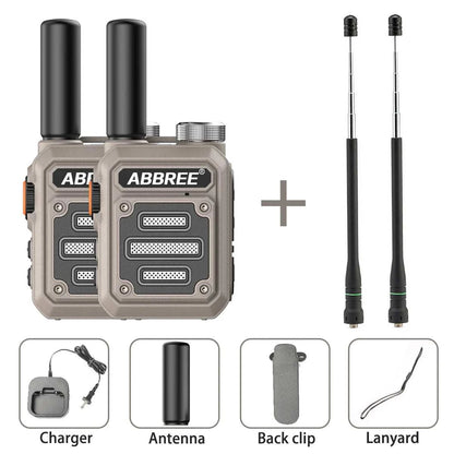 2pcs ABBREE AR-63 Mini Walkie Talkie Wireless Copy Frequency VOX SOS MHam Radios