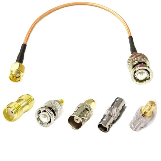 SMA To BNC Male RG316 Cable 30cm + 5pcs RF Coax Adapter Kit  Adapte FoHam Radios