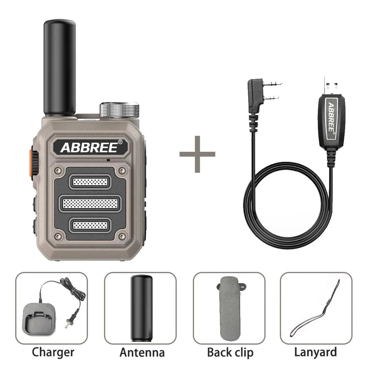 ABBREE AR-63 Mini Walkie Talkie Wireless Copy Frequency VOX SOS Multi-Ham Radios