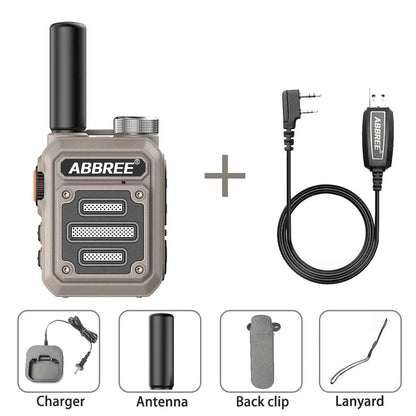 ABBREE AR-63 Mini Walkie Talkie Wireless Copy Frequency VOX SOS Multi-Ham Radios