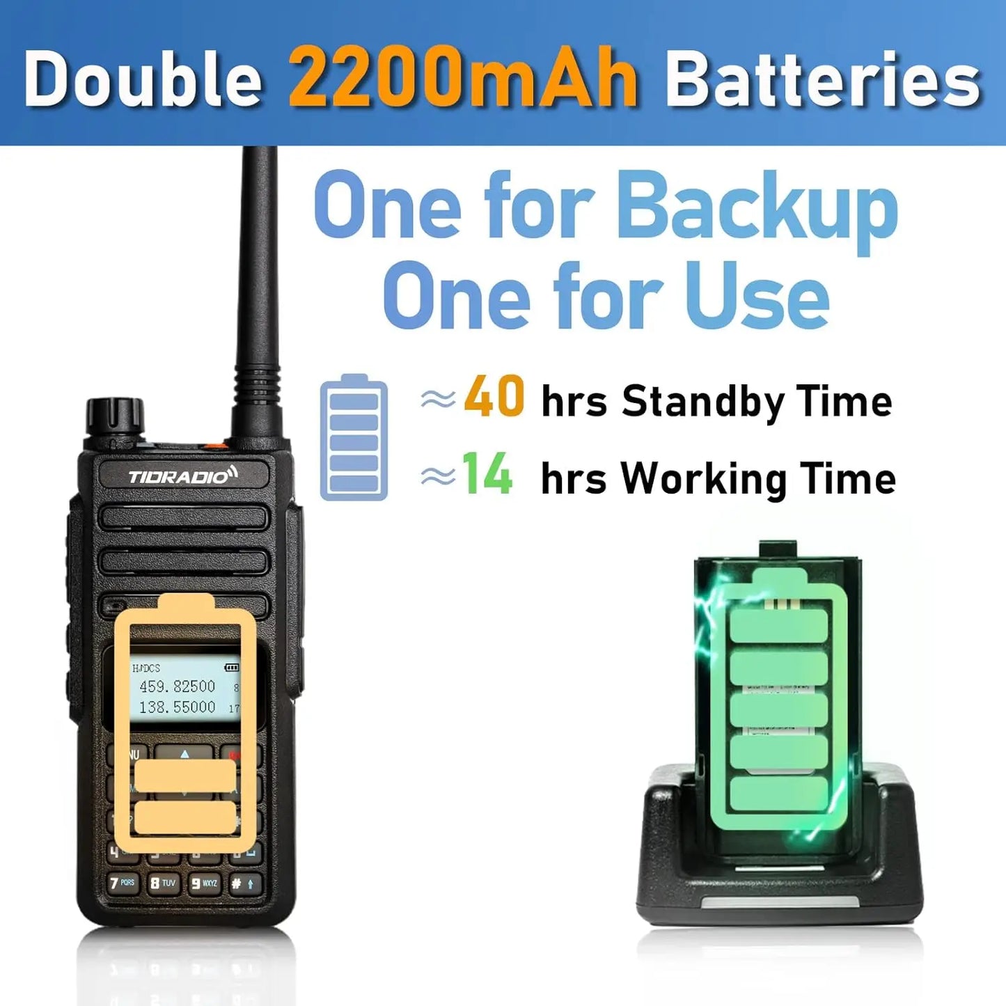 TIDRADIO TD H6 10W long Range Walkie Talkie Professional Ham Radio Hunting Station Wireless Comunicador Upgraded from UV-5R