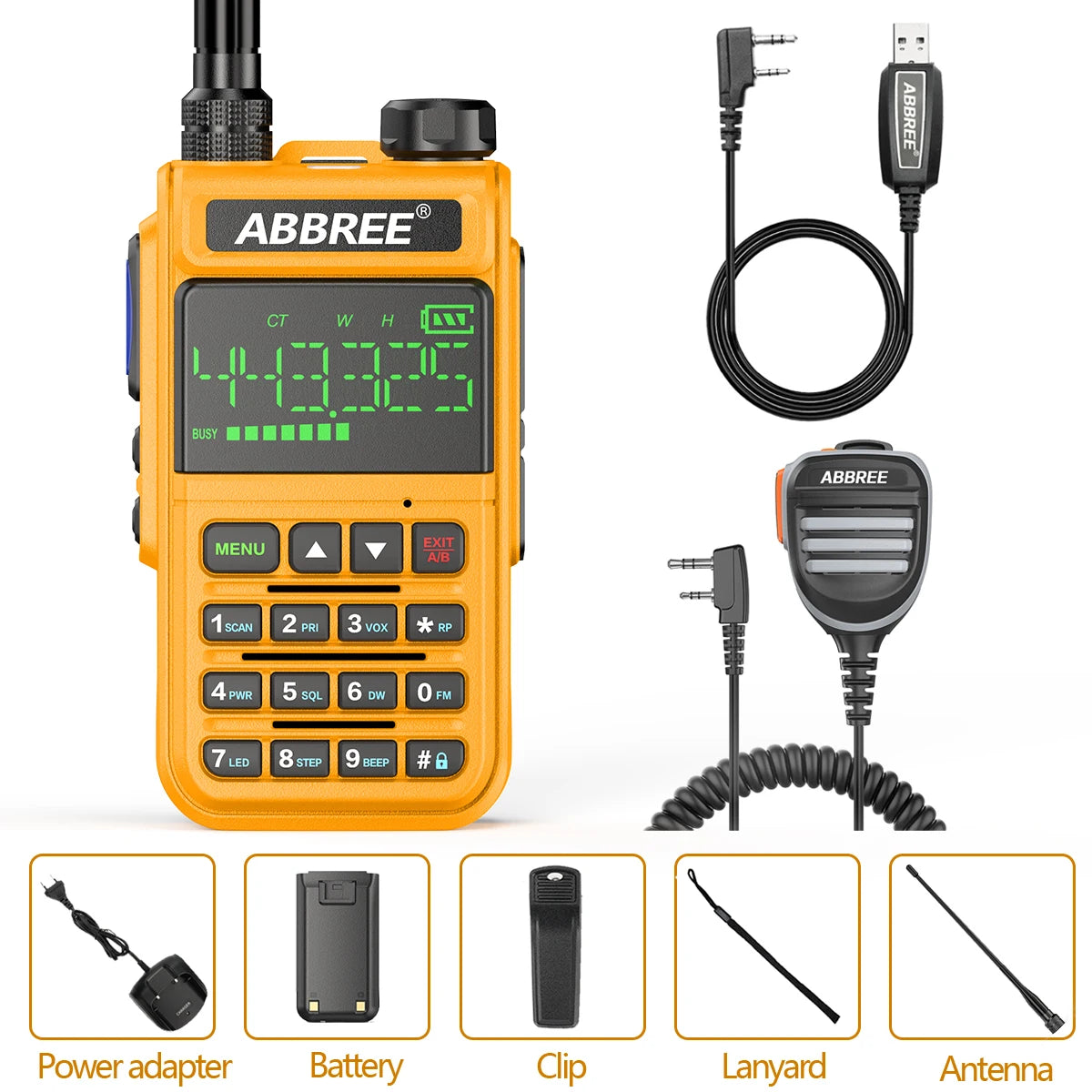 ABBREE AR-518 Air Band Full Band Wireless Copy Frequency Police ScanneHam Radios