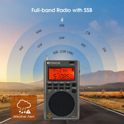 Retekess TR110 Radio FM Receiver Portable SSB Shortwave Radios AM FM AHam Radios