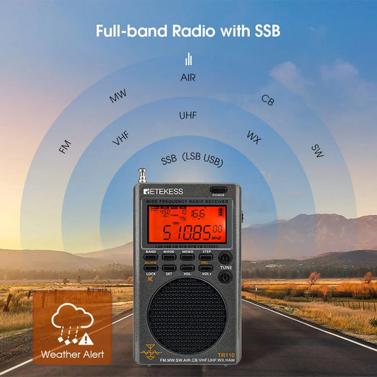 Retekess TR110 Radio FM Receiver Portable SSB Shortwave Radios AM FM AHam Radios