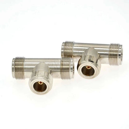 1Pcs N Female to 2x N Female Jack T Type RF Adapter Connector Coaxial Happy RadiosFemale Jack