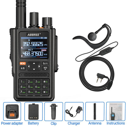 ABBREE AR-F8 GPS Transciver Full Band Walkie Talkie Outdoor Handheld WHam Radios