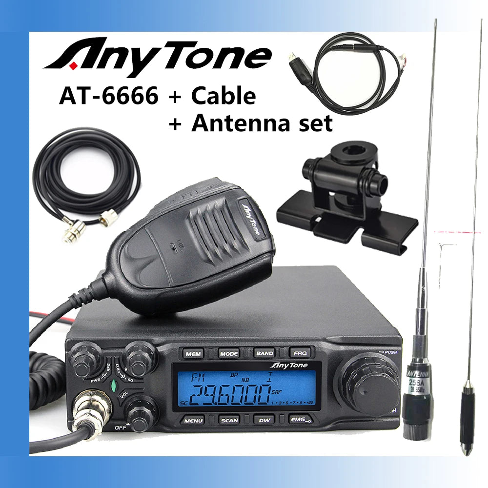 AnyTone AT-6666 Mobile Receiver Truck Radio AM 45W FM 60W High Power fHam Radios