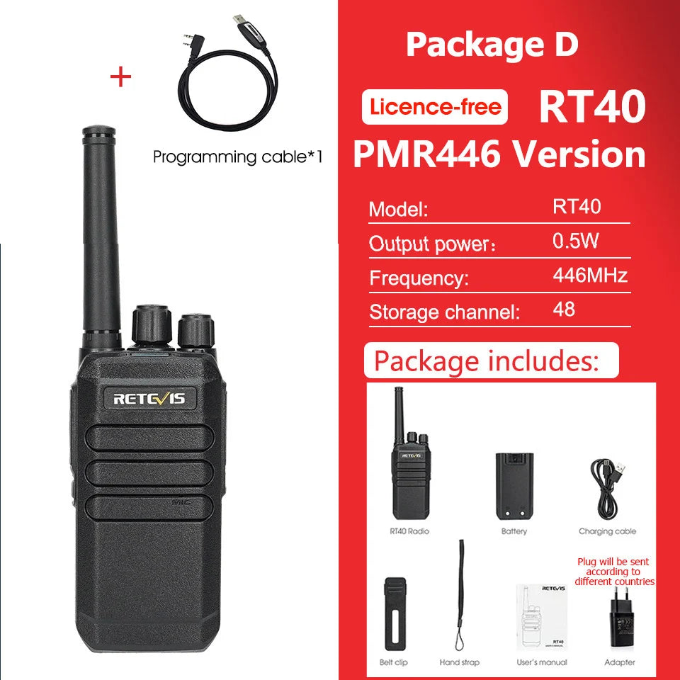 Retevis RT40 DMR Digital License-free Walkie Talkie PMR446 Analog WalkHam Radios