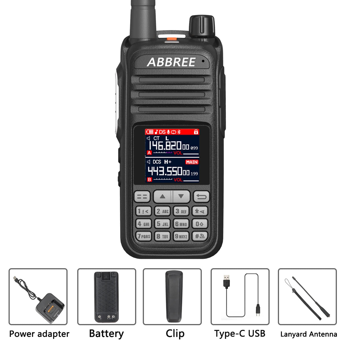 ABBREE AR-730 Air Band Band Wireless Copy frequency 256CH WalkieTalkieHam Radios