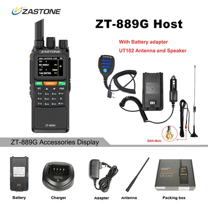 Zastone 889G GPS Walkie Talkie 10W 999CH 3000mAh UHF 400-520 / VHF136-Ham Radios