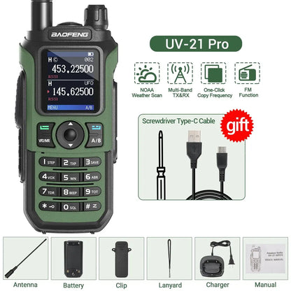 Baofeng UV 21 Pro Wireless Copy Frequency Walkie Talkie 16 KM Long RanHam Radios