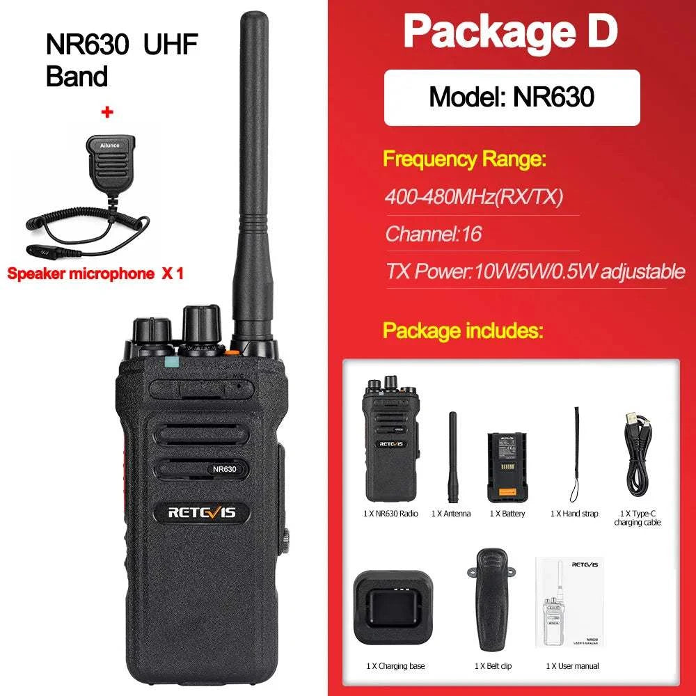 Retevis 10W High Power Walkie Talkie NR630 Two-way Noise Reduction WalHappy RadiosRetevis 10W High Power Walkie Talkie NR630