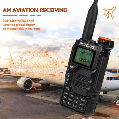 10PCS Retevis RA79 Walkie Talkie Airband Frequency Receiving UHF VHF DHam Radios