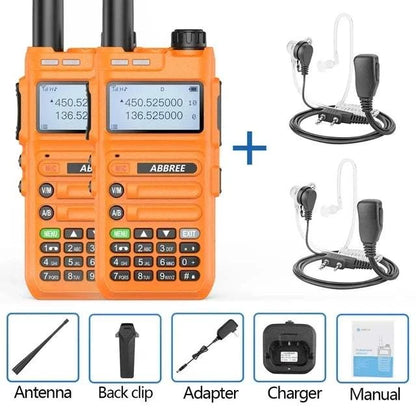 2PCS ABBREE AR-F5 wireless copy frequency Walkie Talkie 136-520MHZ LonHam Radios