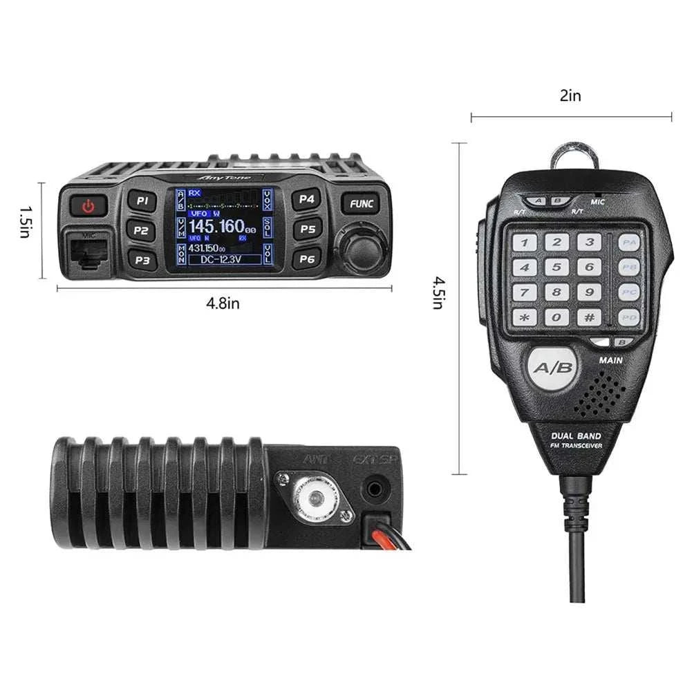 AT-778UV II AnyTone VOX 25W Mobile Amateur Transceiver Dual Band UHF VHam Radios