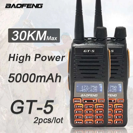 BAOFENG GT-5 2pcs 10W 2Way Amateur Radio Handheld Transceiver Long RanHam Radios