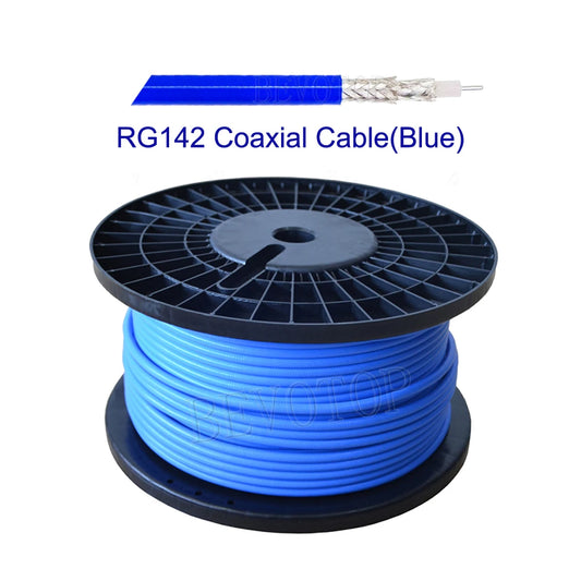 Brown/Blue FEP Jacket RG142 50-3 Double Shielded RF Coaxial Cable RG-1Ham Radios
