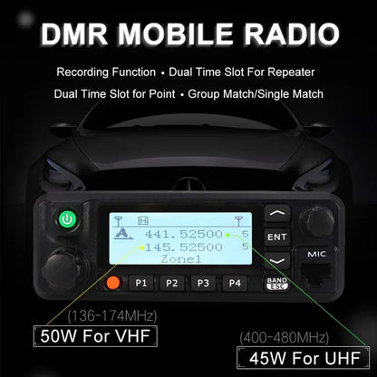 TYT MD-9600 GPS AES256  DMR Digital/Analog Dual Band Mobile Radio 50/4Ham Radios