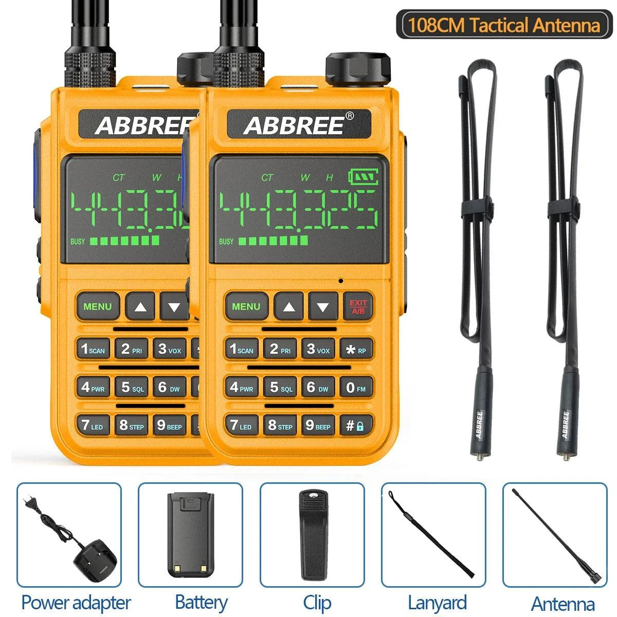 2PCS ABBREE AR-518 Wireless Copy Frequency 108-660MHz Full Band Air BaHam Radios