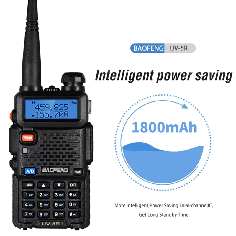 2pcs Real 8W Baofeng uv-5r Walkie Talkie High Power Portable Ham CB RaHam Radios