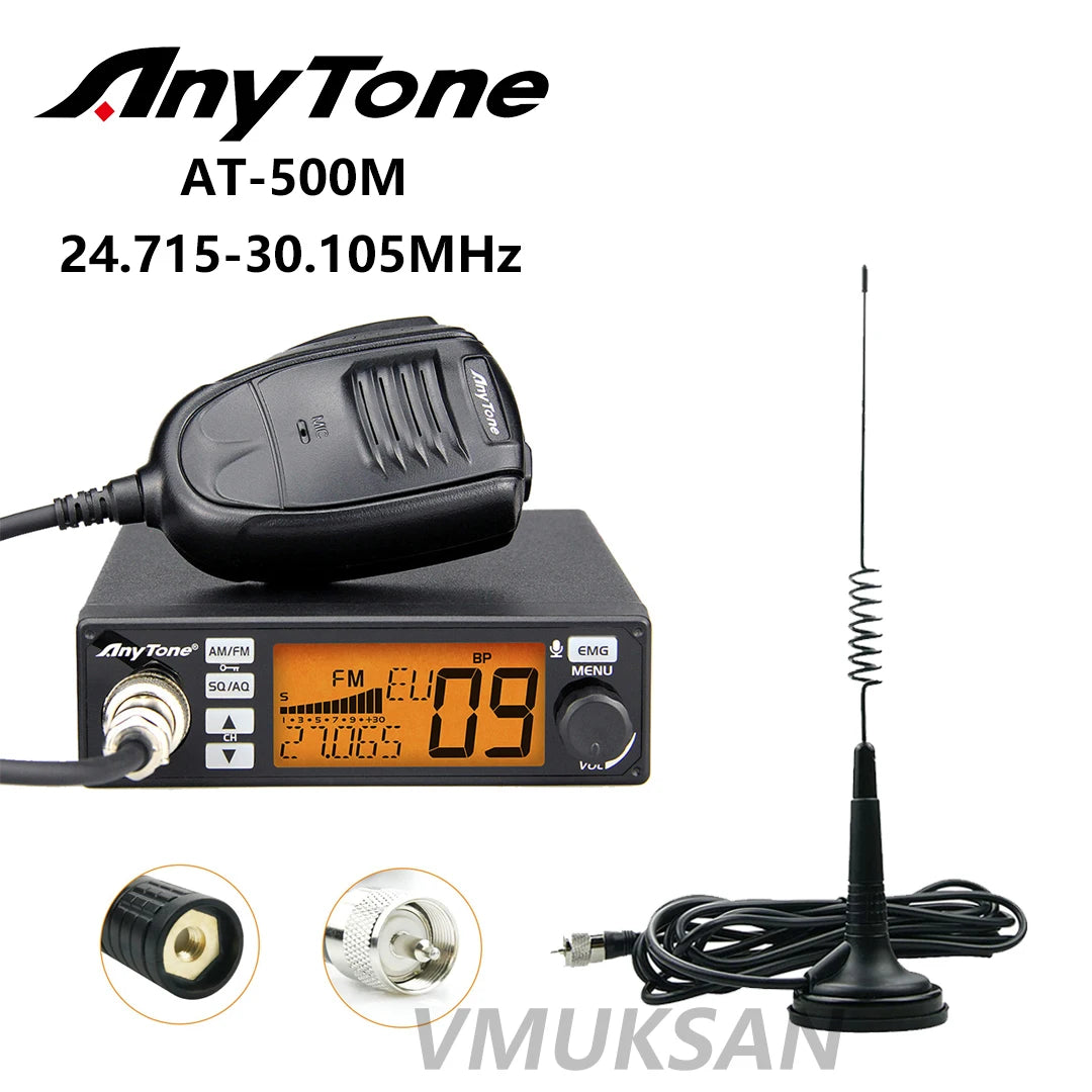 CB Mobile: AnyTone AT-500M 4W CB Radio AM FM VOX 12V Mobile Radio 10 MHappy Radios-500M 4W CB Radio