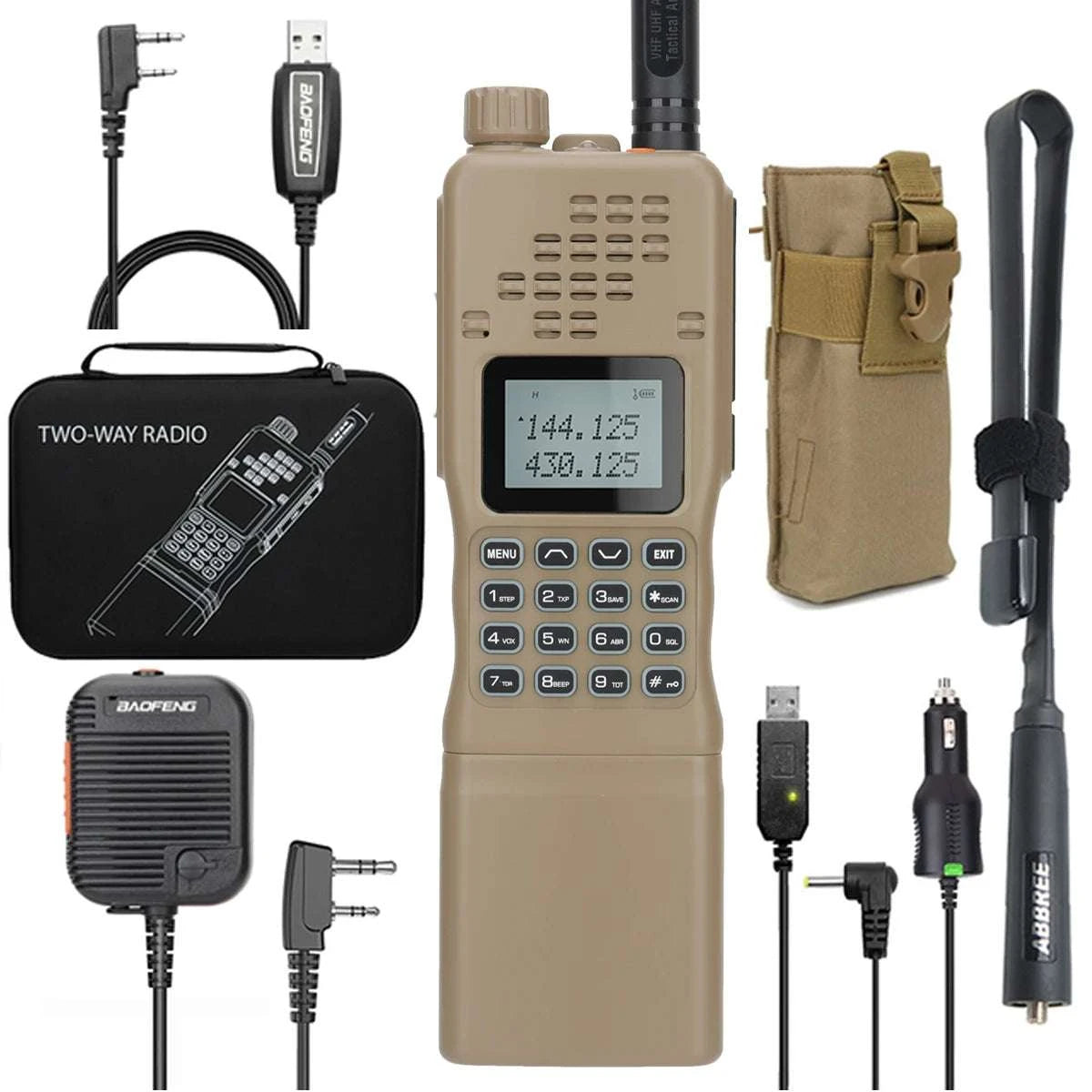 ABBREE 15W Powerful AR-152 Military Two Way Radio 12000mAh Battery TacHappy RadiosABBREE 15W Powerful AR-152 Military