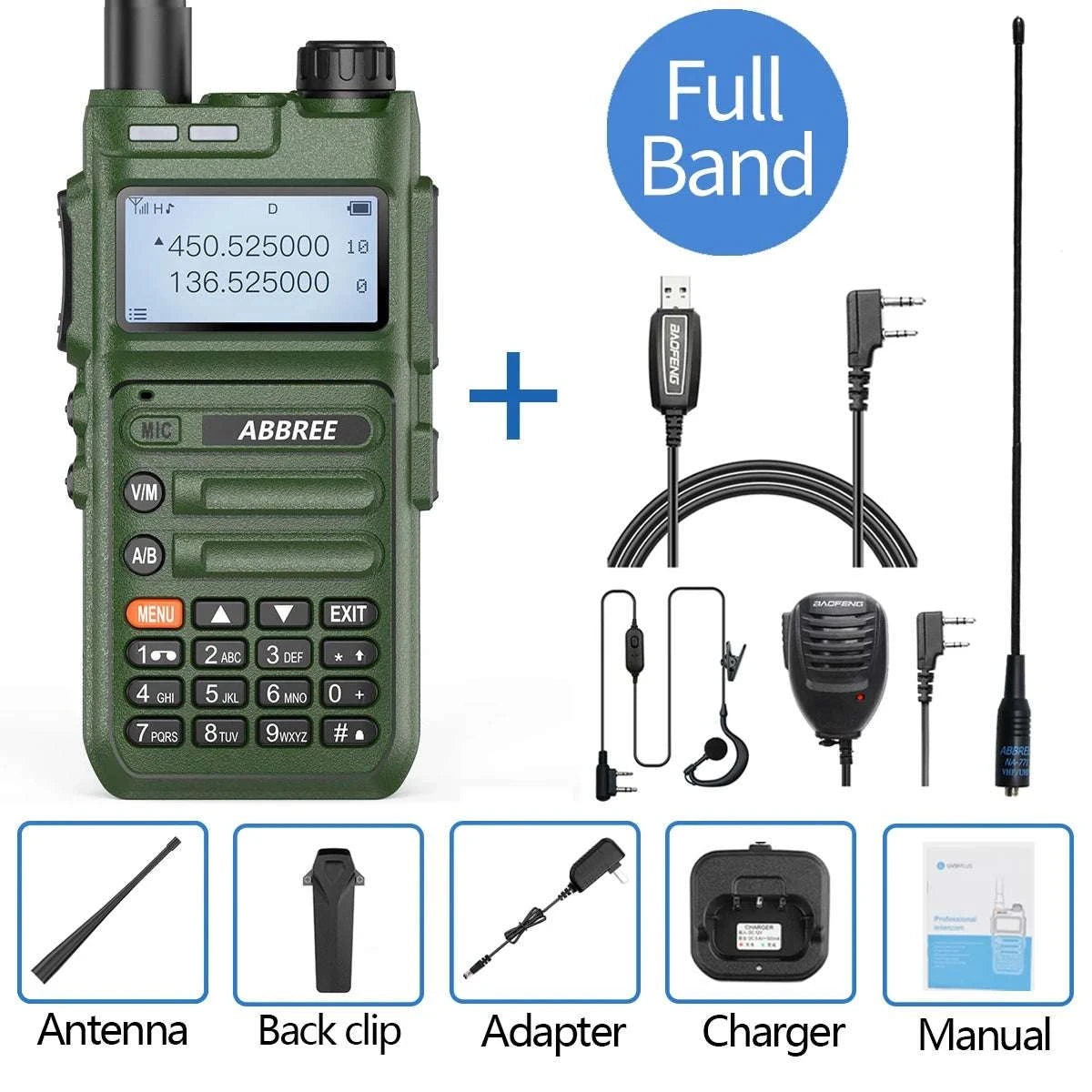 ABBREE AR-F5 10W Powerful Automatic Wireless Copy Frequency support USHam Radios