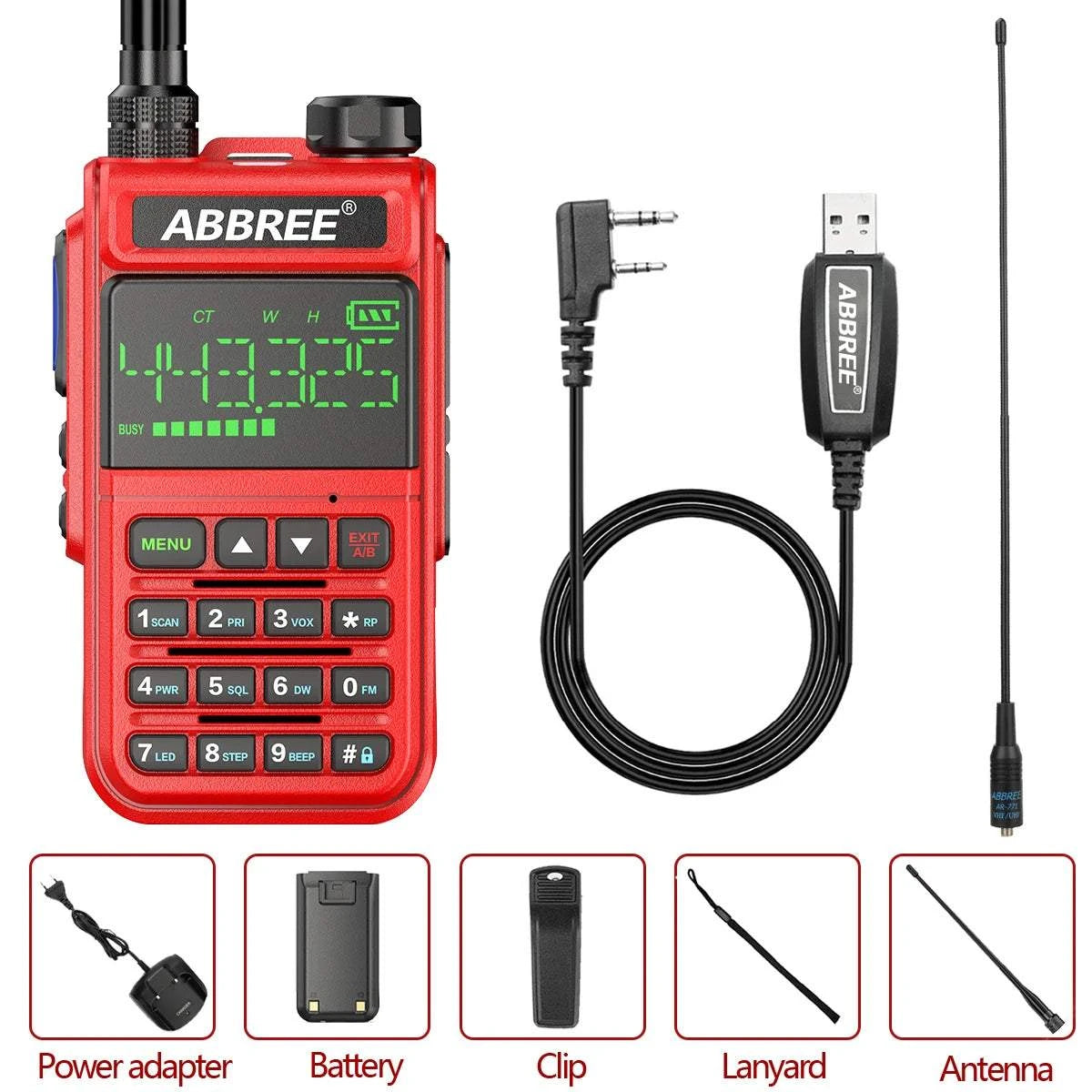 ABBREE AR-518 6 Bands Amateur Ham Two Way Radio 256CH Air Band Walkie Happy RadiosABBREE AR-518 6 Bands Amateur Ham