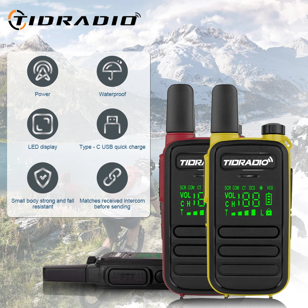 2PCS TIDRADIO M11 Mini Walkie Talkie  Profesional PMR FRS Long Range Communication Radio Two Way Radio Transceiver Colorful