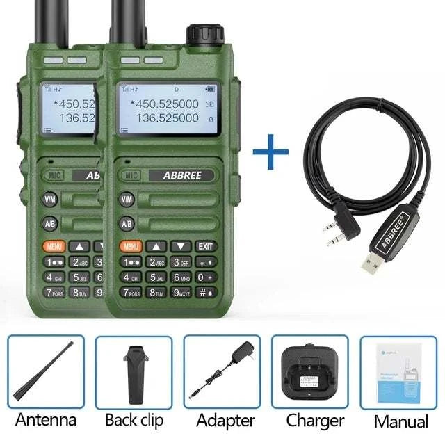 2PCS ABBREE AR-F5 wireless copy frequency Walkie Talkie 136-520MHZ LonHam Radios