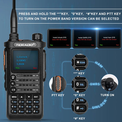 TIDRADIO TD H8 10W Profession Walkie Talkie Long Range  emergency radio FM Two Way Radio Receiver Wireless Set HIigh Power