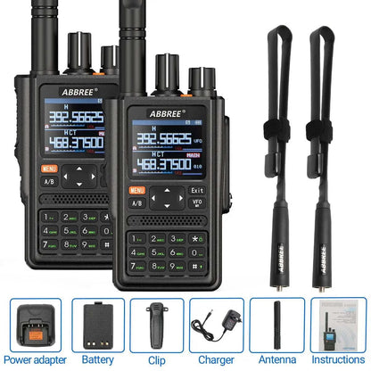 2pcs ABBREE AR-F8 GPS 6 Band Amateur Talkie high power 136-520MHz FreqHam Radios