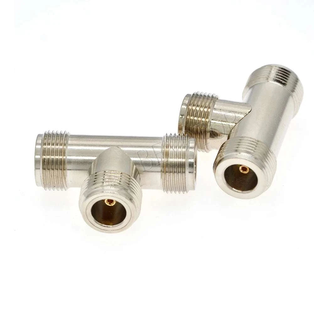 1Pcs N Female to 2x N Female Jack T Type RF Adapter Connector Coaxial Happy RadiosFemale Jack