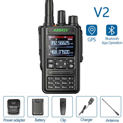 ABBREE AR-869 GPS Walkie Talkie Bluetooth Program 136-520Mhz Full BandHam Radios