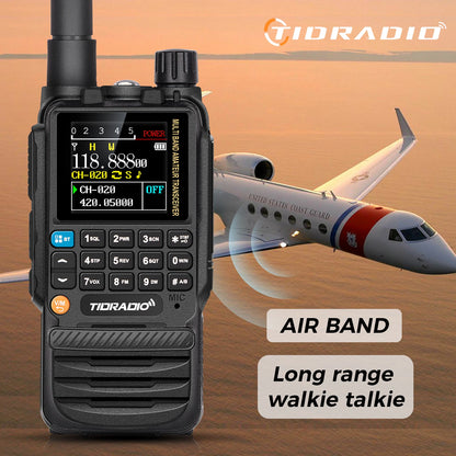 TIDRADIO H3 Radios Walkie Talkie Long range Phone APP Wireless Programming Air Band Tow Way Radio USB Type-C Programming &Charge