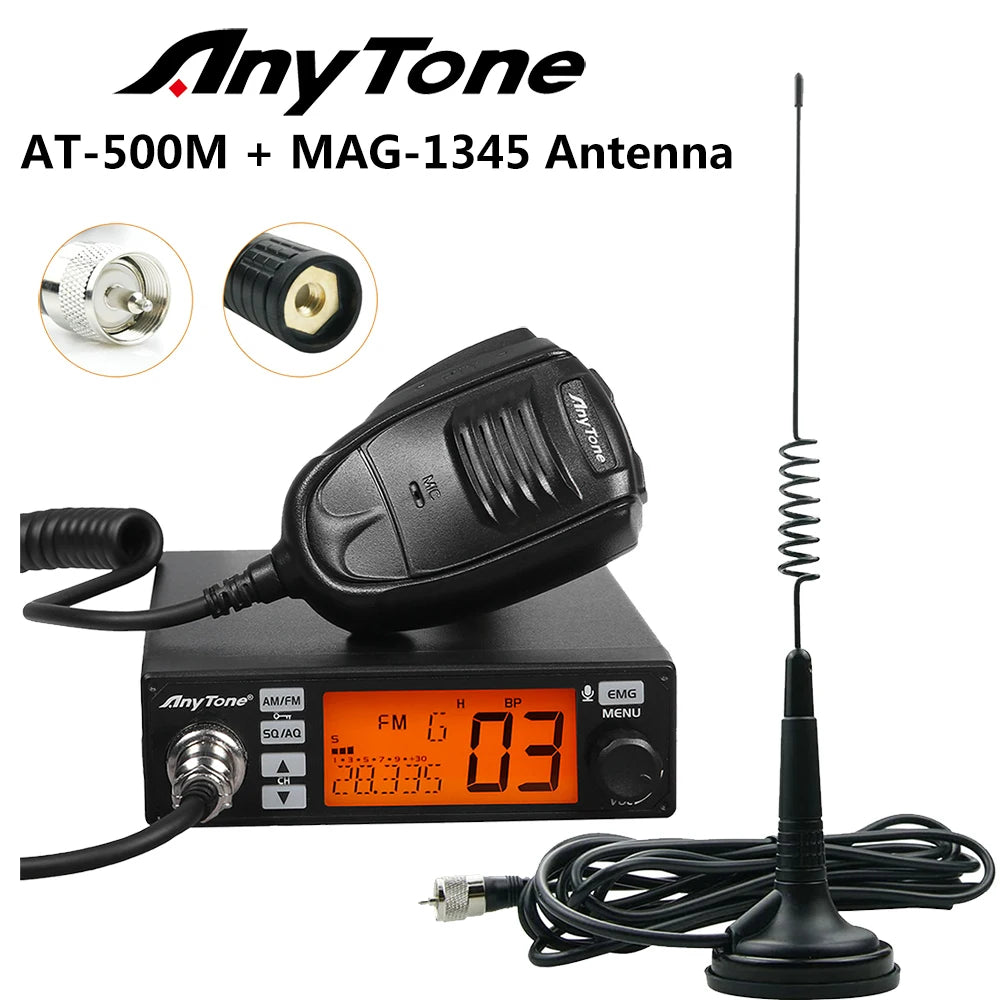 CB Mobile: Anytone AT-500M VOX CB Radio AM/FM 27Mhz Truck Radio AM/FM Ham Radios