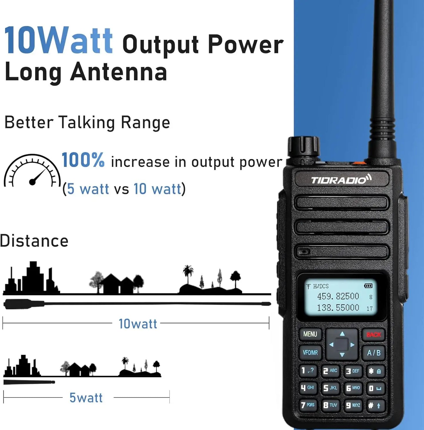 TIDRADIO TD H6 10W long Range Walkie Talkie Professional Ham Radio Hunting Station Wireless Comunicador Upgraded from UV-5R