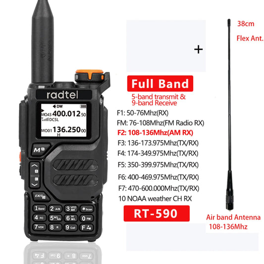 Radtel RT 590 Walkie Talkie Portable Radio Am Fm Two Way Radio CommutaHam Radios