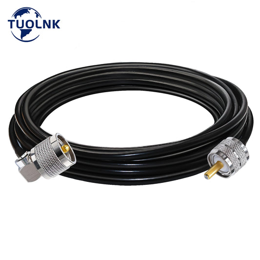 UHF Jumper Cable RG58 UHF PL259 Male Plug to UHF Male Right Angle CoaxHam Radios