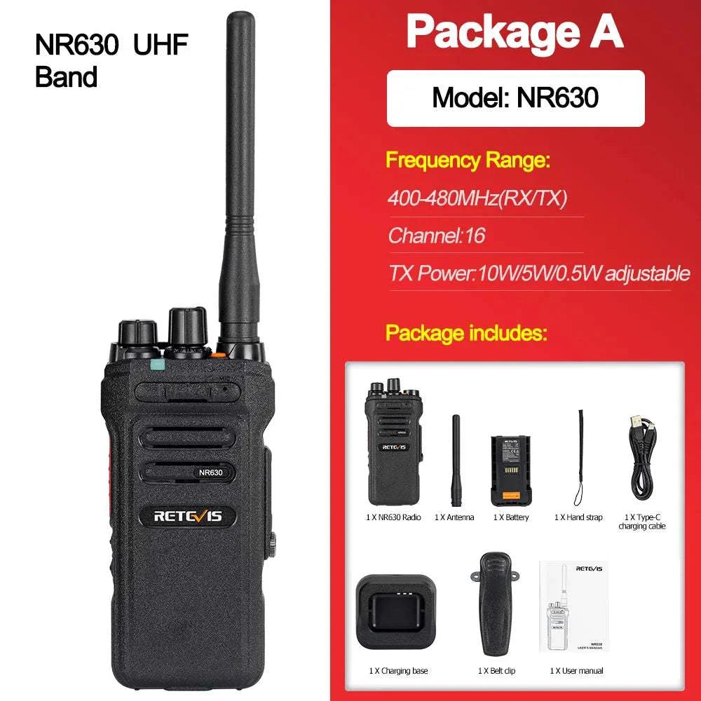 Retevis 10W High Power Walkie Talkie NR630 Two-way Noise Reduction WalHappy RadiosRetevis 10W High Power Walkie Talkie NR630