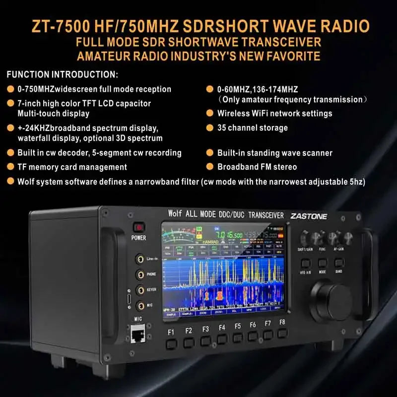 Zastone Base Station: ZASTONE ZT7500 SDR Short Wave Transceiver HF LF Ham Radios