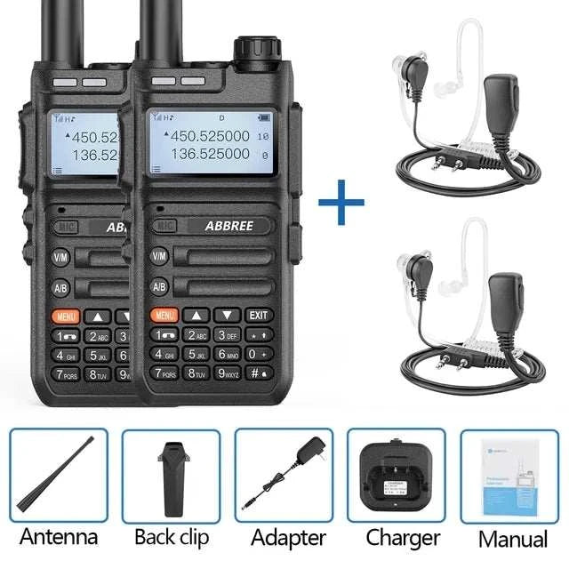 2PCS ABBREE AR-F5 wireless copy frequency Walkie Talkie 136-520MHZ LonHam Radios