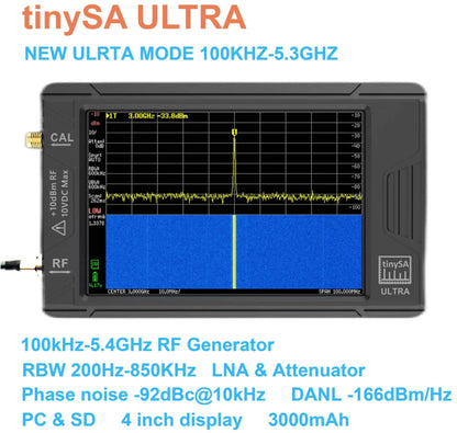TinySA ULTRA 4" Display Tiny Spectrum Analyzer 100kHz To 5.3GHz 32GB NHam Radios