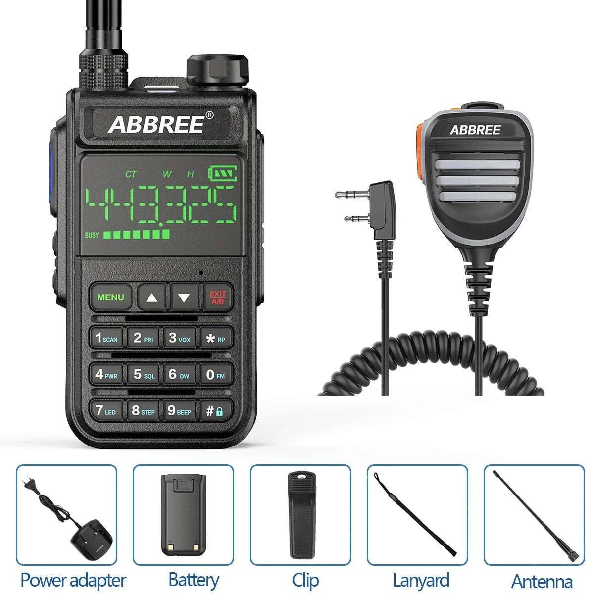 ABBREE AR-518 6 Bands Amateur Ham Two Way Radio 256CH Air Band Walkie Happy RadiosABBREE AR-518 6 Bands Amateur Ham