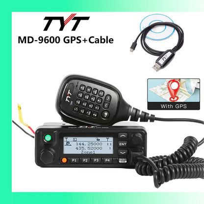 TYT MD-9600 GPS AES256  DMR Digital/Analog Dual Band Mobile Radio 50/4Ham Radios