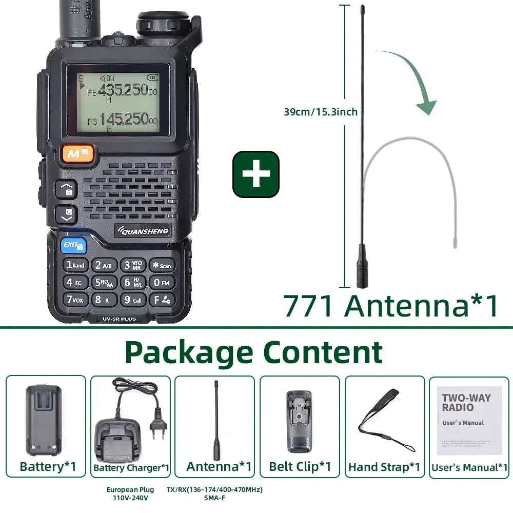 Quansheng UV 5R Plus Walkie Talkie Portable Am Fm Two Way Radio CommutHam Radios