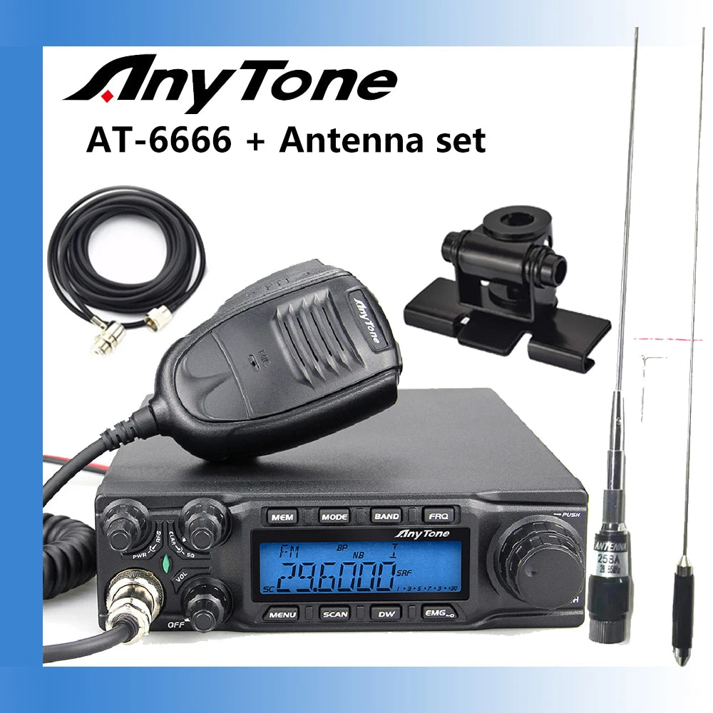 AnyTone AT-6666 Mobile Receiver Truck Radio AM 45W FM 60W High Power fHam Radios