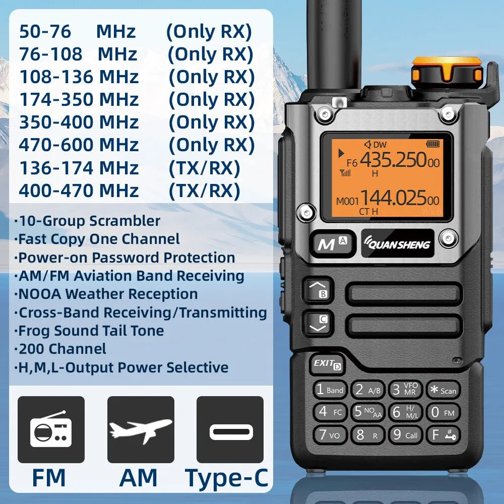 Quansheng UV K5 (8) Walkie Talkie Portable Am Fm Two Way Radio CommutaHam Radios